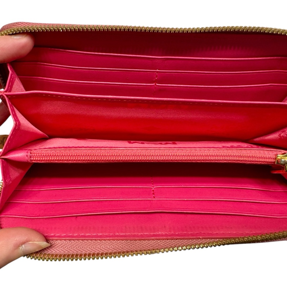 MCM Visetos Pink and Tan Zip Wallet - Picture 9 of 12